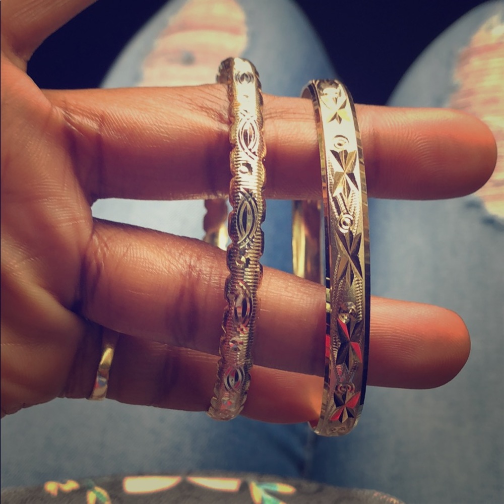10k gold wrist bangles. $50 dollars each.